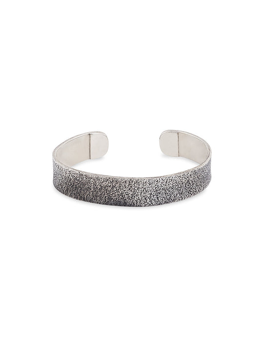 Minimalist Textured Silver Bracelet