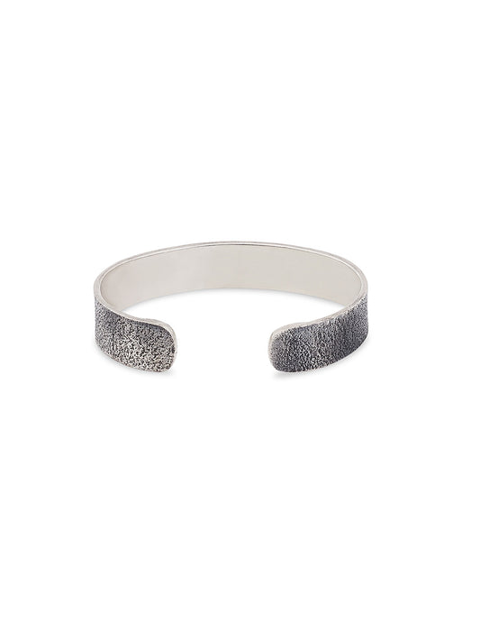 Minimalist Textured Silver Bracelet