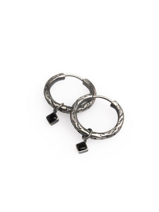 Onyx Hoop Earrings