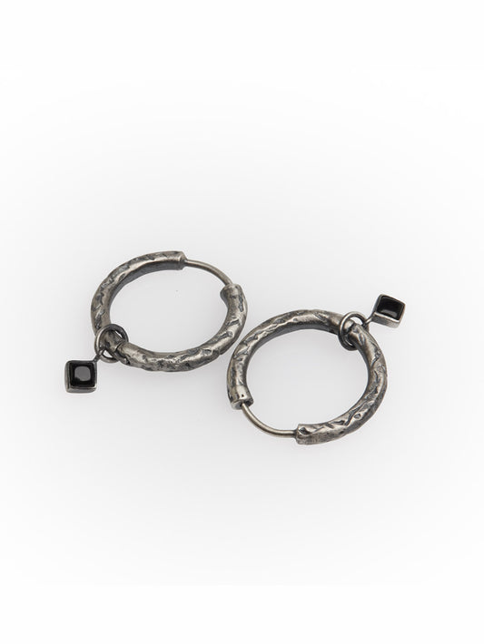 Onyx Hoop Earrings