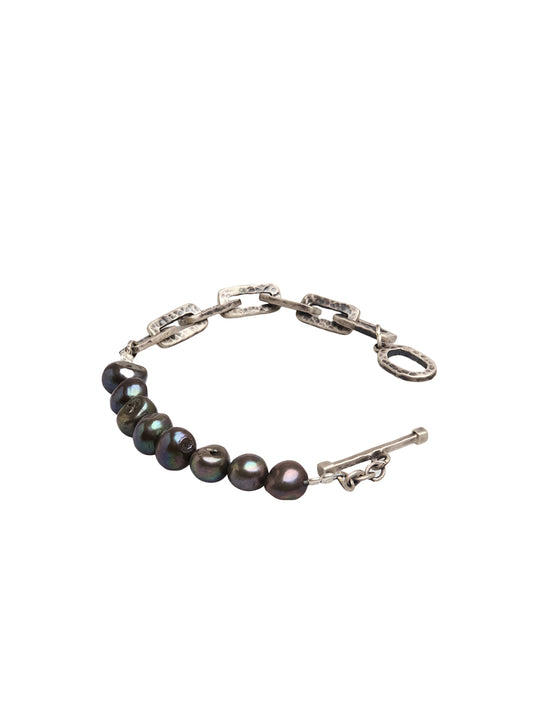 Hammered Pearl Bracelet
