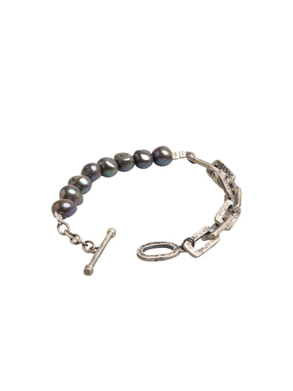 Hammered Pearl Bracelet