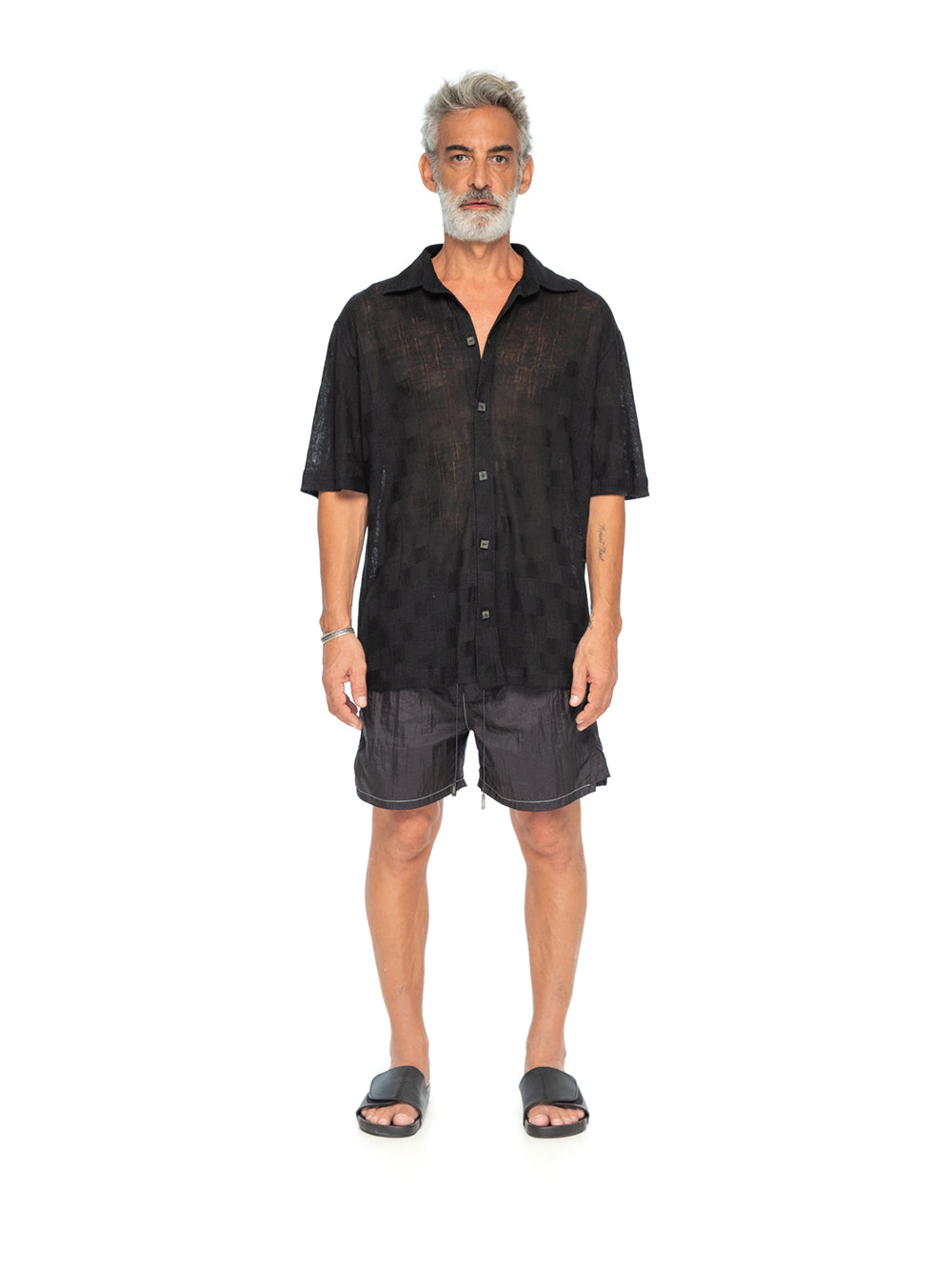 Linen Grid Button Shirts
