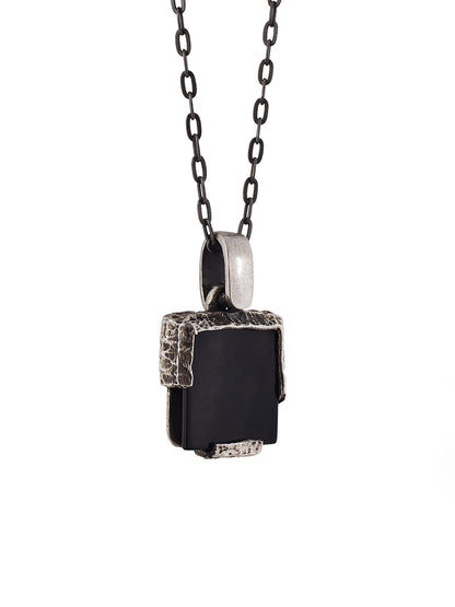 Black Onyx Silver Necklace