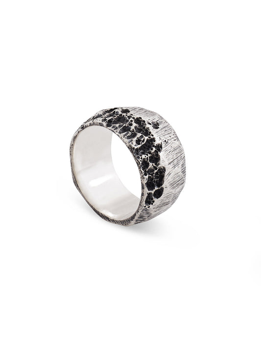 Volcanic Textured Silver Ring