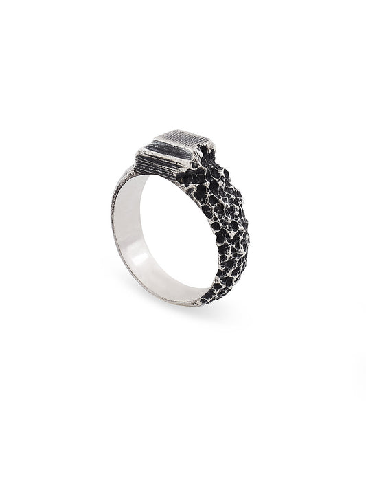 Fragmented Monolith Silver Ring