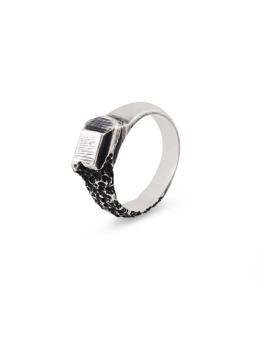 Fragmented Monolith Silver Ring