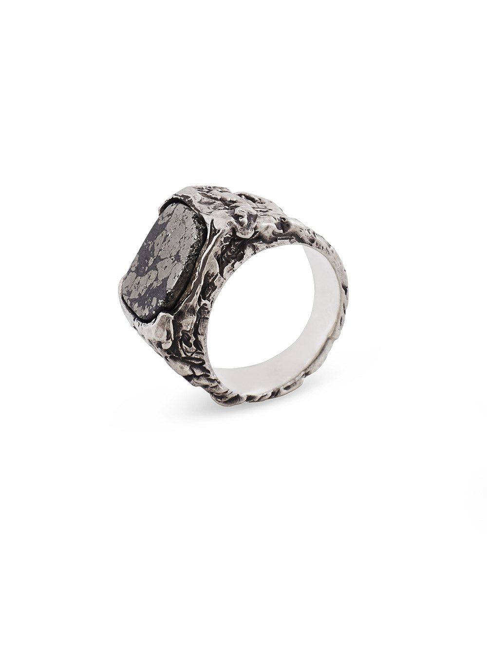 Pyrite Silver Statement Ring