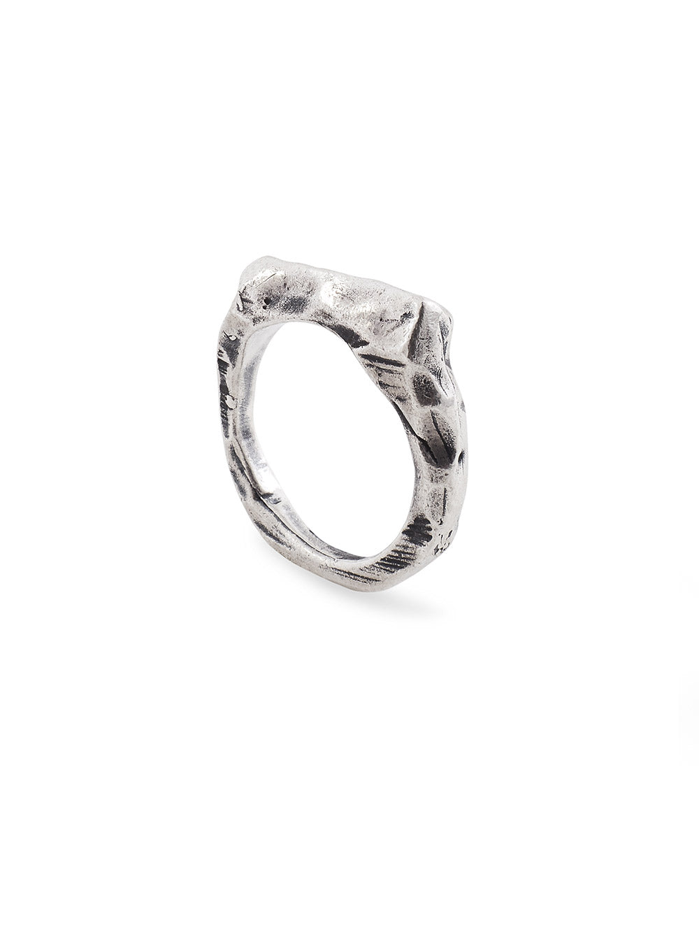 Raw Textured Silver Ring