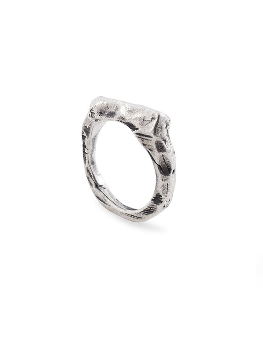 Raw Textured Silver Ring