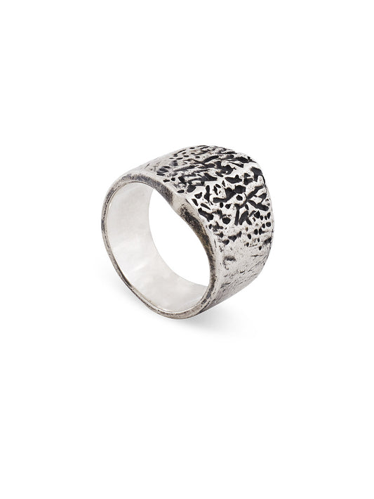 Wide Organic Textured Ring