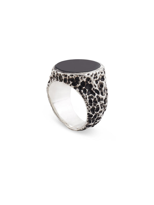 Onyx Silver Statement Ring