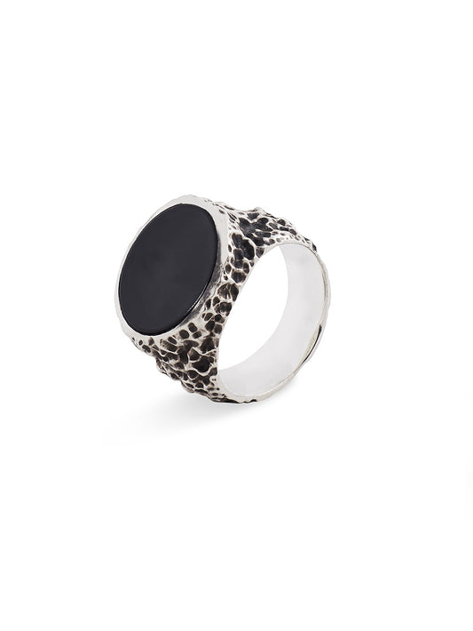Onyx Silver Statement Ring