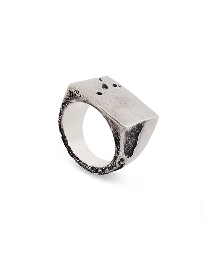 Geometric Textured Square Ring