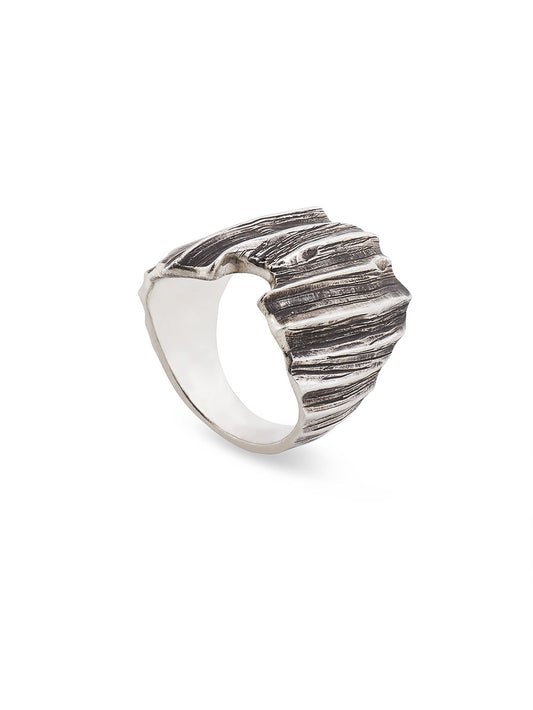 Shell-Inspired Silver Ring