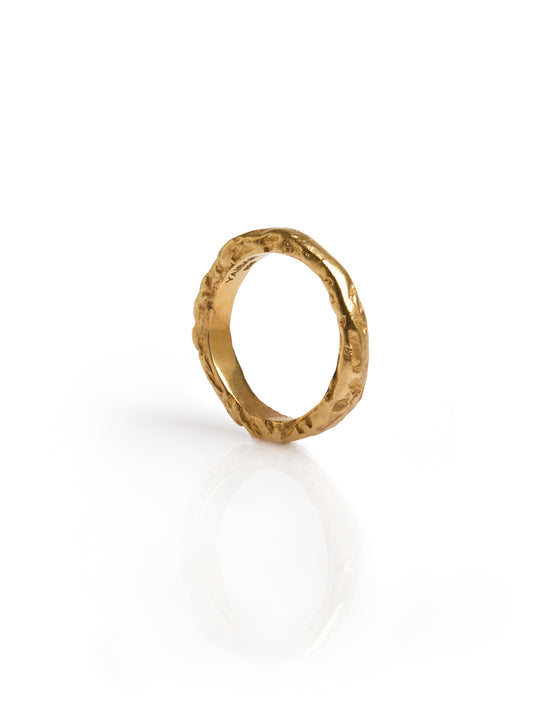 Gold-Plated Textured Ring