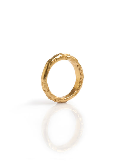 Gold-Plated Textured Ring