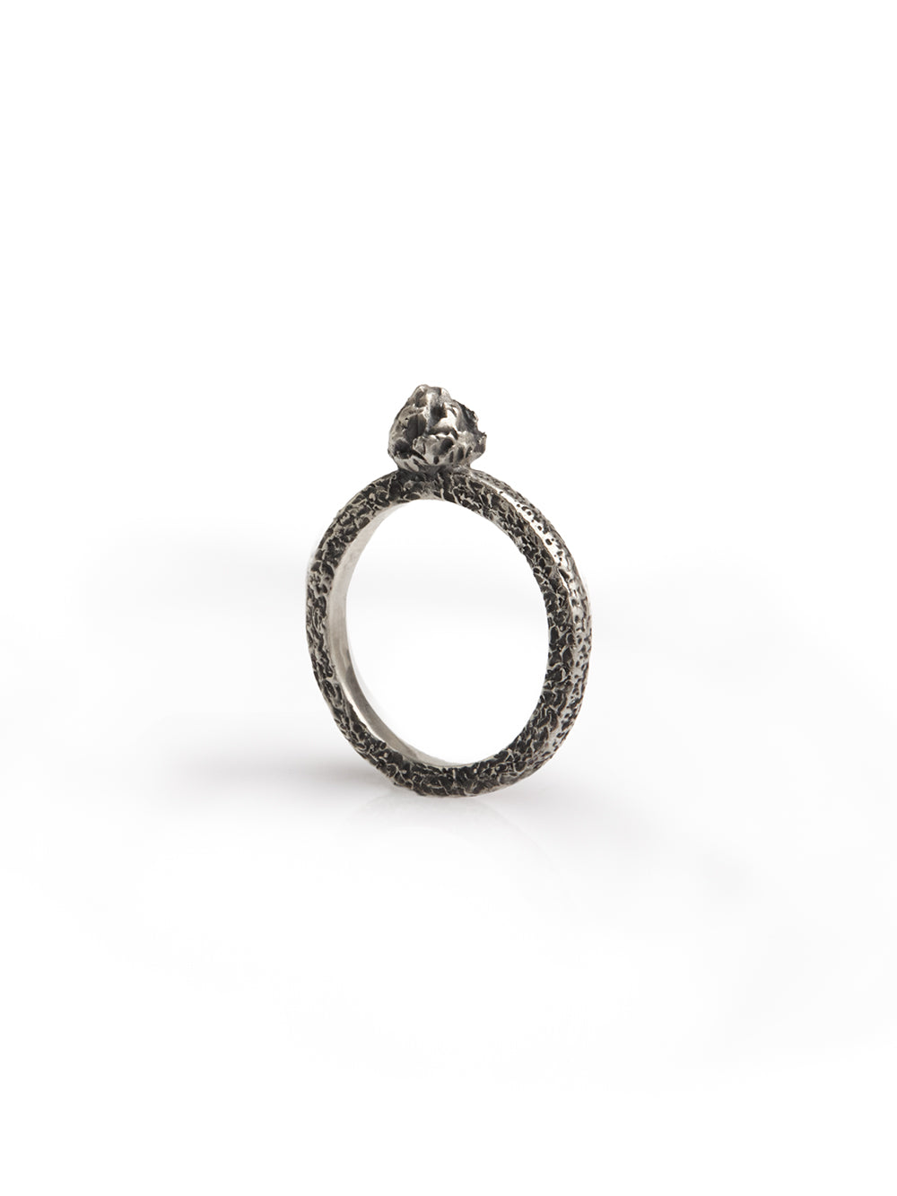 Oxidized Silver Textured Ring