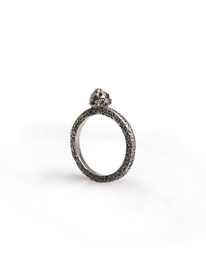 Oxidized Silver Textured Ring
