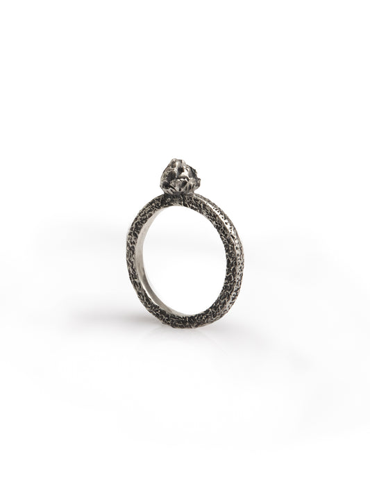 Oxidized Silver Textured Ring