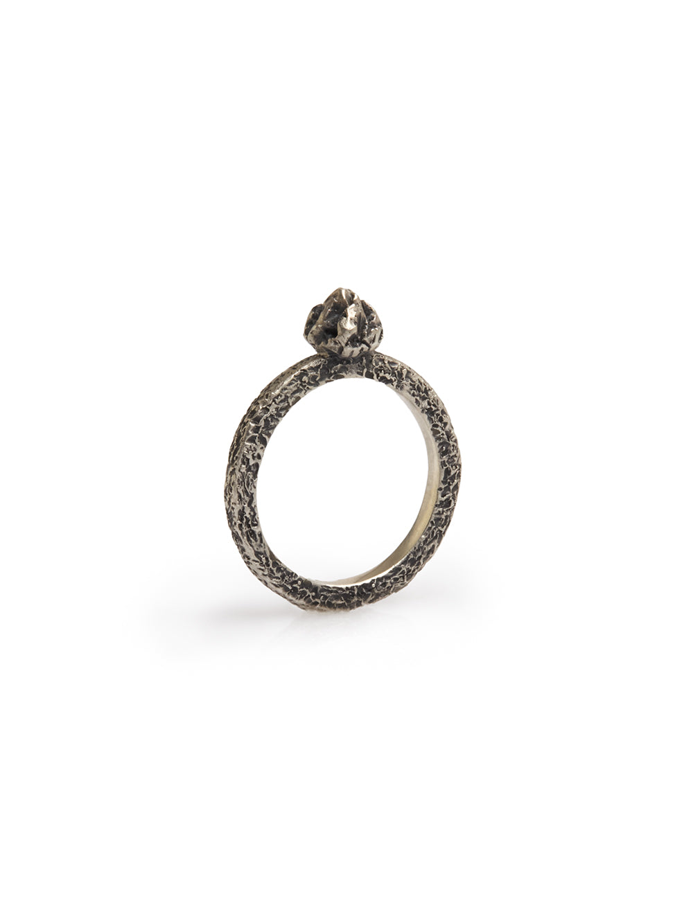Oxidized Silver Textured Ring