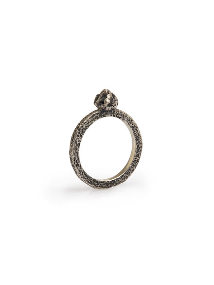 Oxidized Silver Textured Ring
