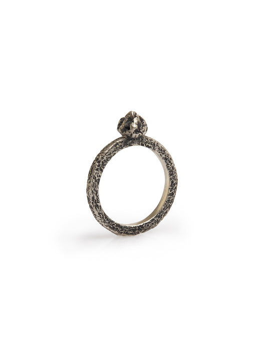 Oxidized Silver Textured Ring