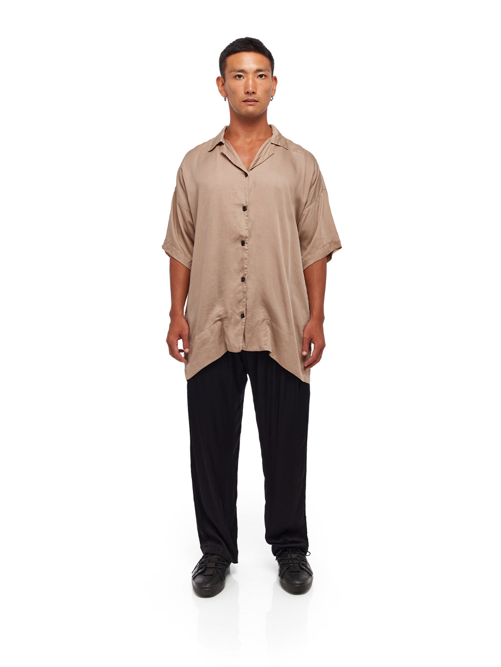 Satin Front Button Shirt