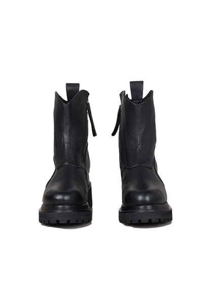 Side-Zip Goat Leather Boots