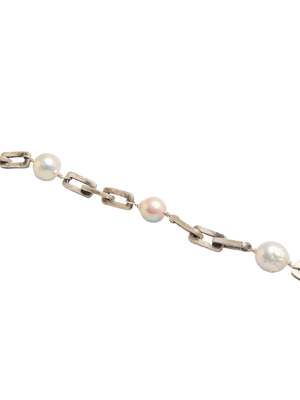 White Pearl & Silver Bracelet