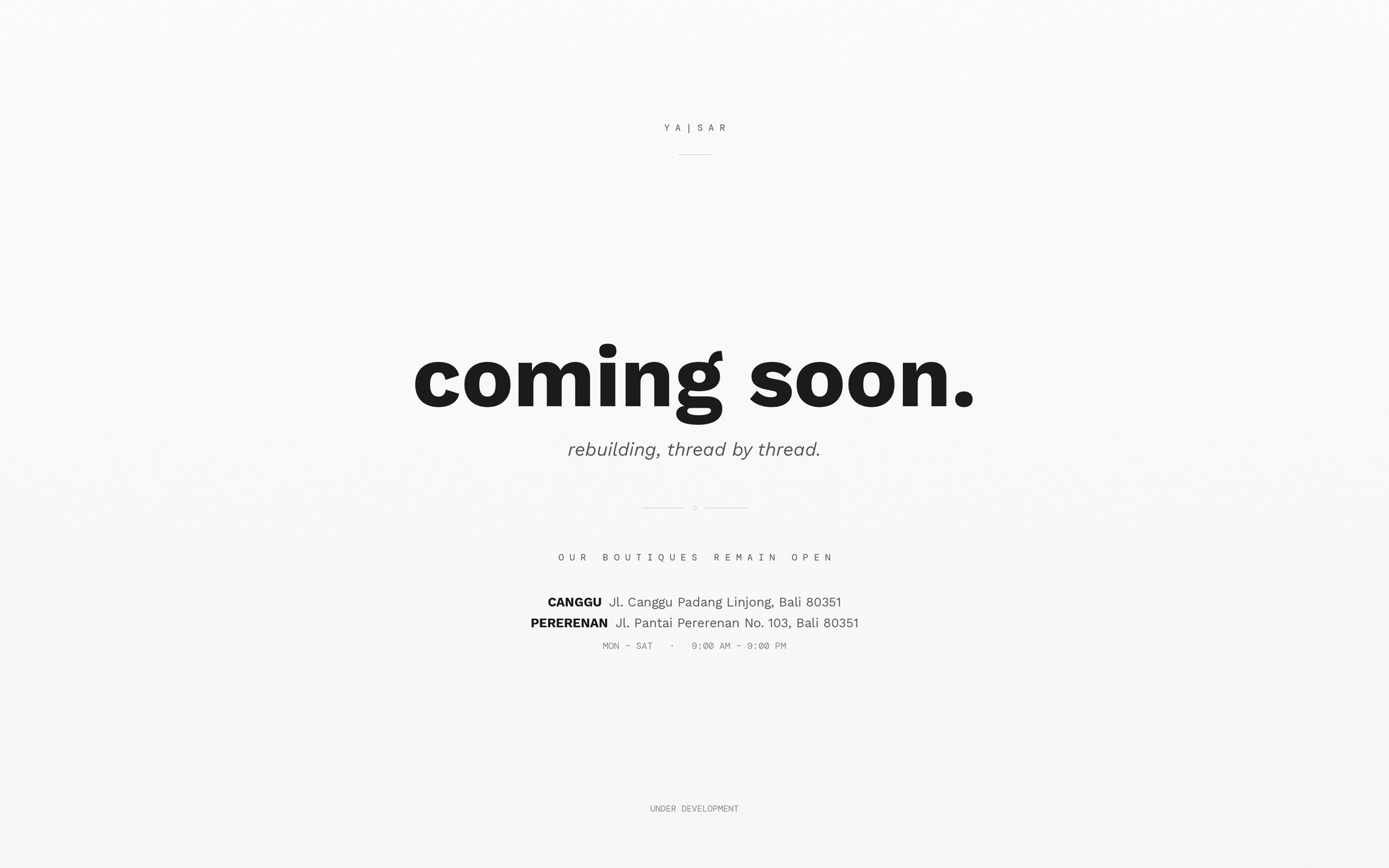YA|SAR coming soon - white brand-aligned desktop version